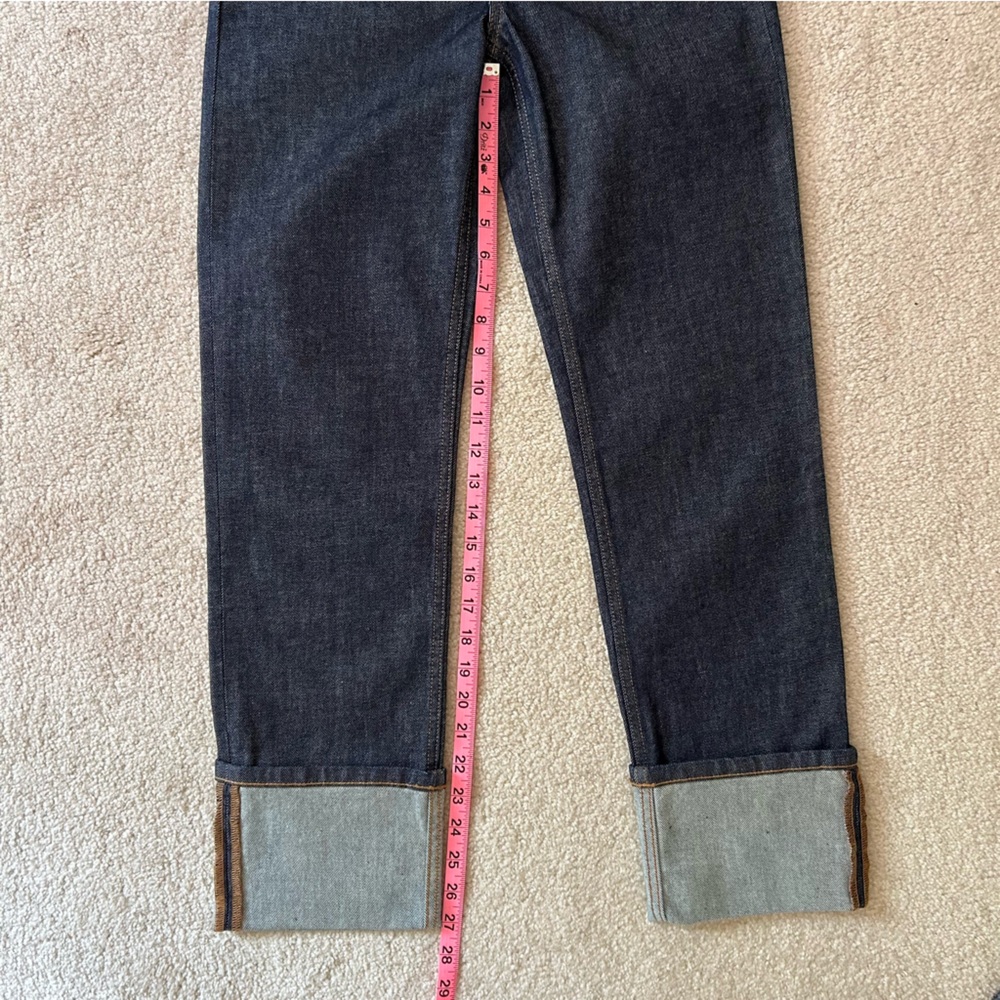 NWT EVERLANE SUPER STRAIGHT CUFFED DARK INDIGO JEANS SIZE 25 - Picture 5 of 8